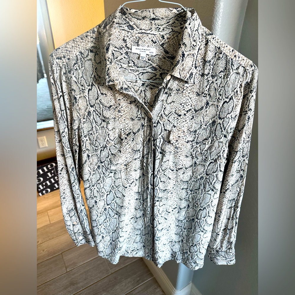 Equipment silk blouse snake print L large
